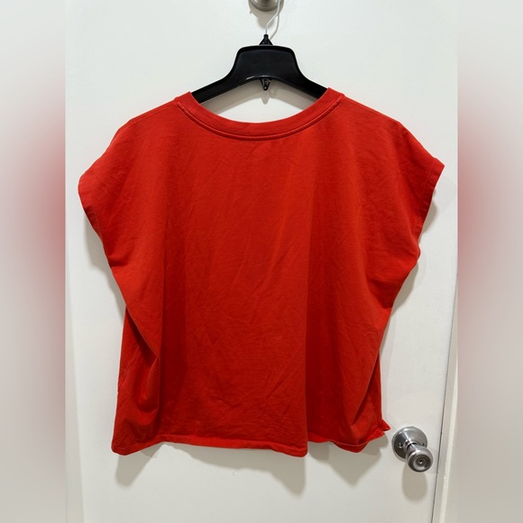Eileen Fisher Women's Vibrant Red Orange Organic Cotton Spandex Shirt Size 1X - Picture 2 of 7